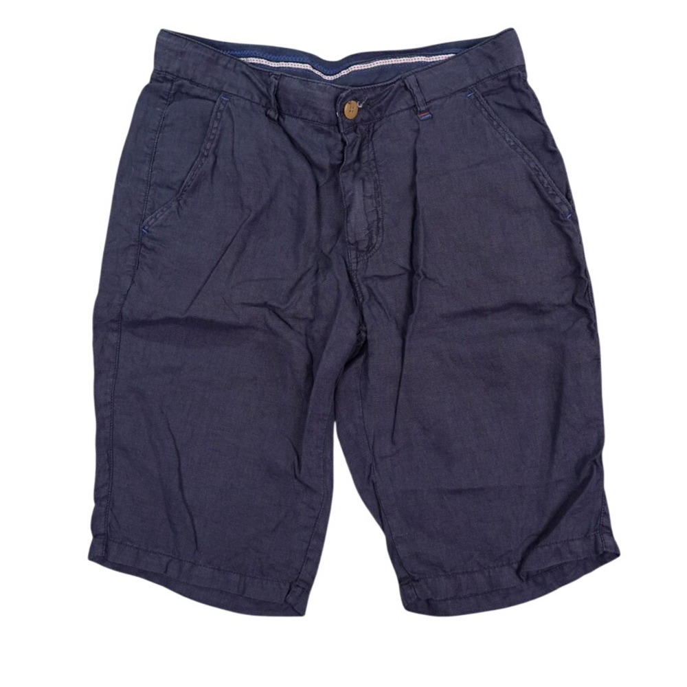 Zeta Linen Shorts Mens 30 Navy Blue Lightweight Summer Casual Italy Coastal
